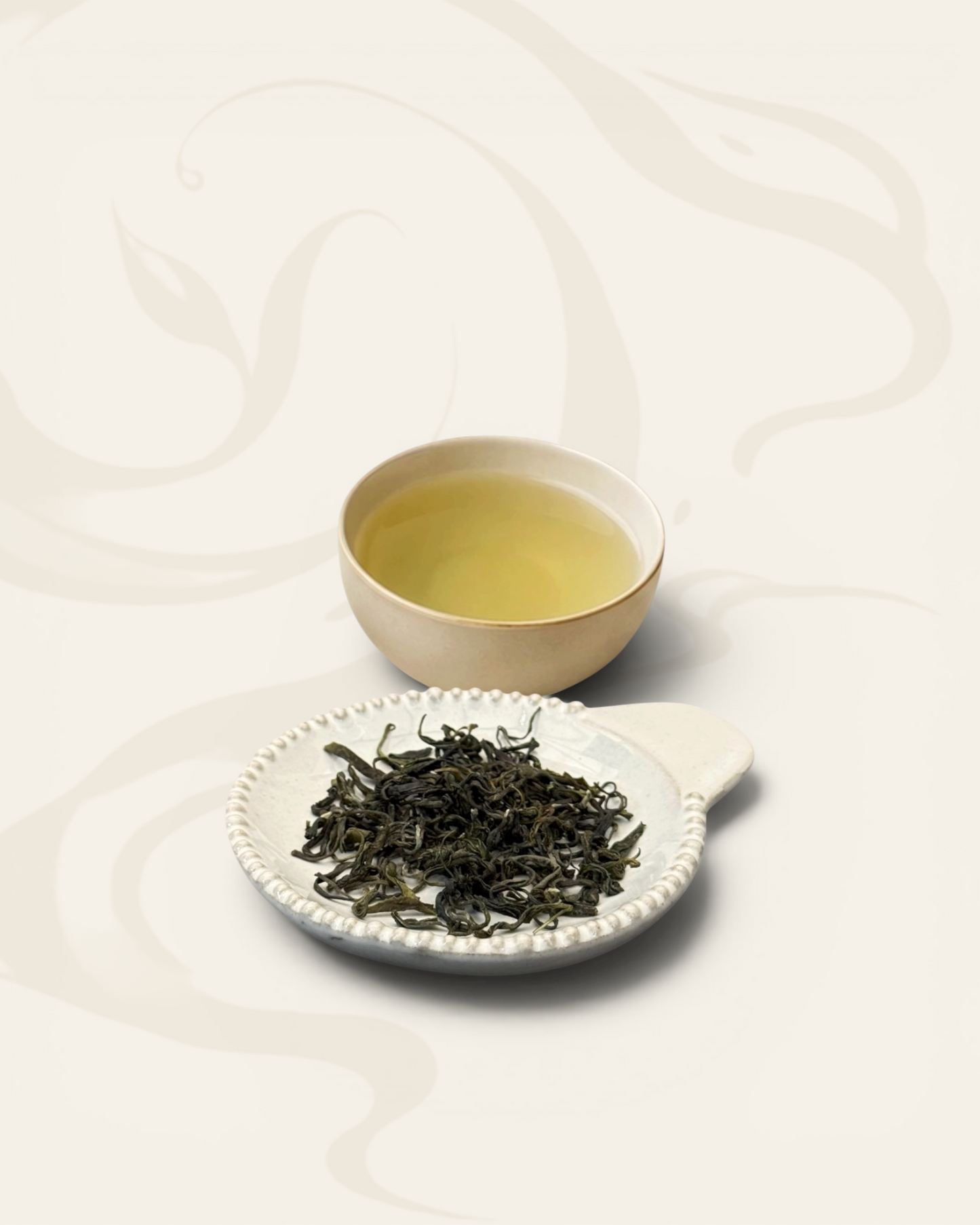 Mao Feng green tea — spring harvest from Tianmu Mountain, fresh chestnut and sweet grass