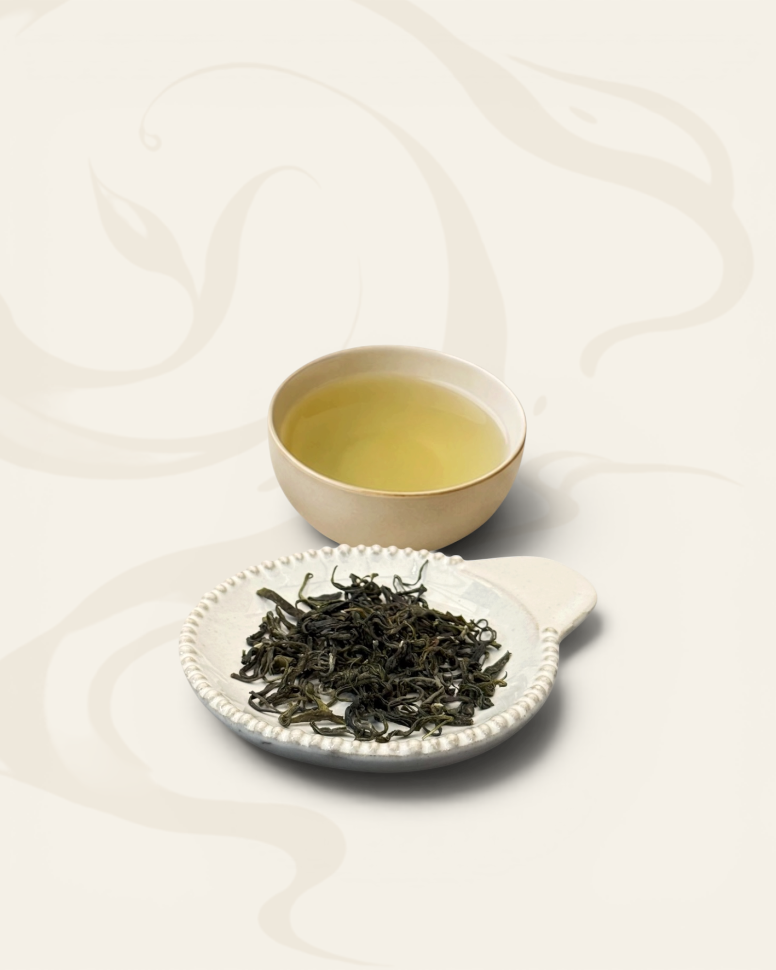 Mao Feng green tea — spring harvest from Tianmu Mountain, fresh chestnut and sweet grass