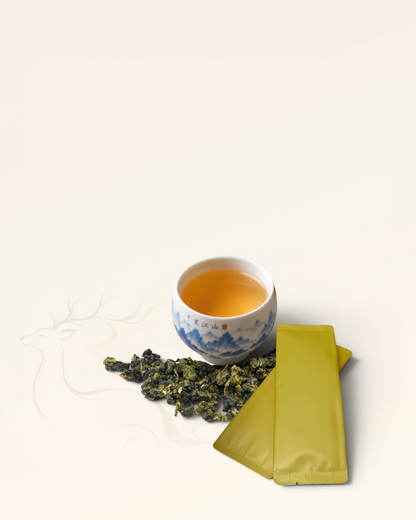 Milk Oolong loose leaf close-up — tightly rolled jade oolong leaves, naturally fragrant